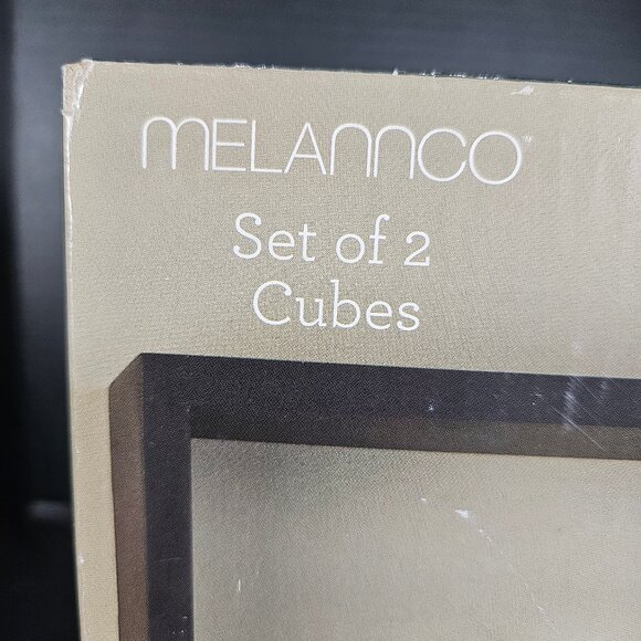 Melannco Set Of Two Floating Wall Cubes Espresso Finish NIB - Picture 3 of 13